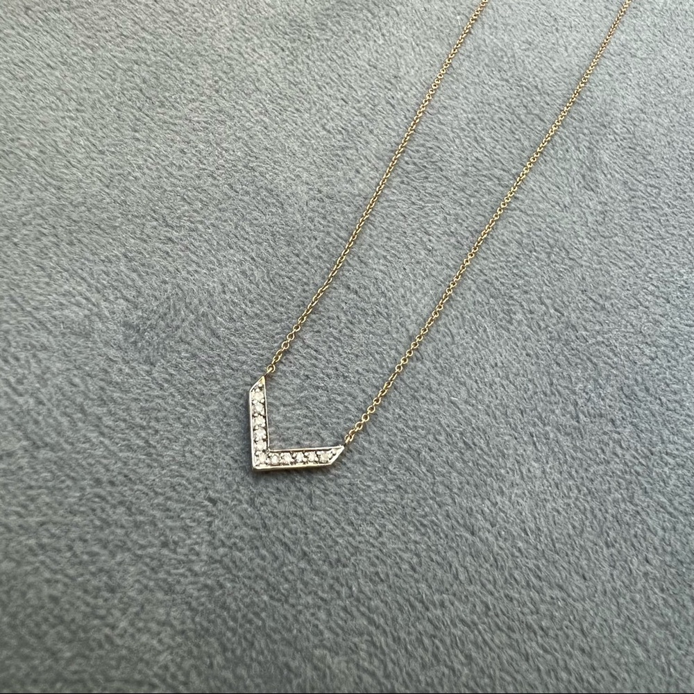 NEW Stella & Dot Covet 14k Gold and 0.05ctw Diamond Chevron Intention Necklace